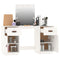 vidaXL Dressing Table Set with LED White Solid Wood Pine