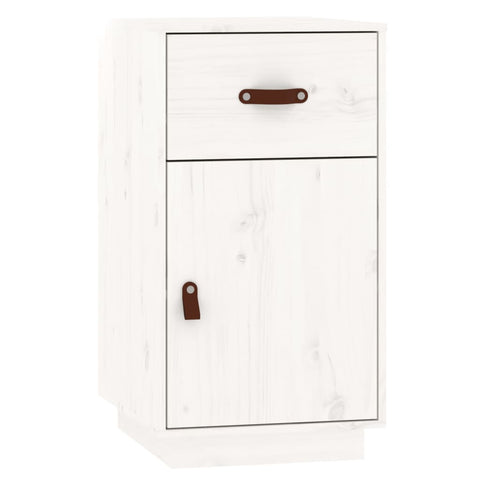 vidaXL Dressing Table Set with LED White Solid Wood Pine