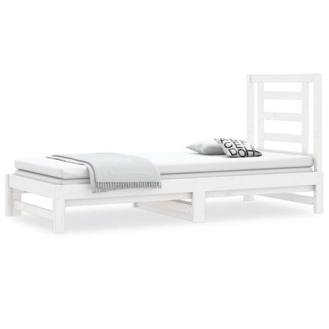 vidaXL Pull-out Day Bed without Mattress White 2x(90x200) cm