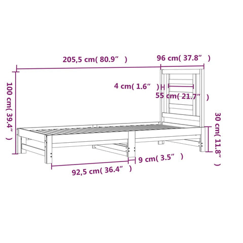 vidaXL Pull-out Day Bed without Mattress White 2x(90x200) cm