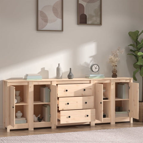 vidaXL Sideboard 230x35x80 cm Solid Wood Pine
