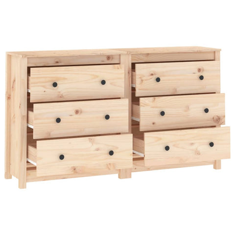 vidaXL Sideboard 140x35x80 cm Solid Wood Pine