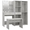 vidaXL Dressing Table Set with LED Concrete Grey Engineered Wood