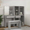 vidaXL Dressing Table Set with LED Grey Sonoma Engineered Wood