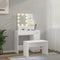 vidaXL Dressing Table Set with LED White Engineered Wood
