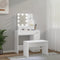 vidaXL Dressing Table Set with LED White Engineered Wood