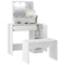 vidaXL Dressing Table Set with LED White Engineered Wood