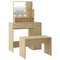 vidaXL Dressing Table Set with LED Sonoma Oak Engineered Wood