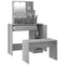 vidaXL Dressing Table Set with LED Grey Sonoma Engineered Wood