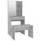 vidaXL Dressing Table Set with LED Grey Sonoma Engineered Wood