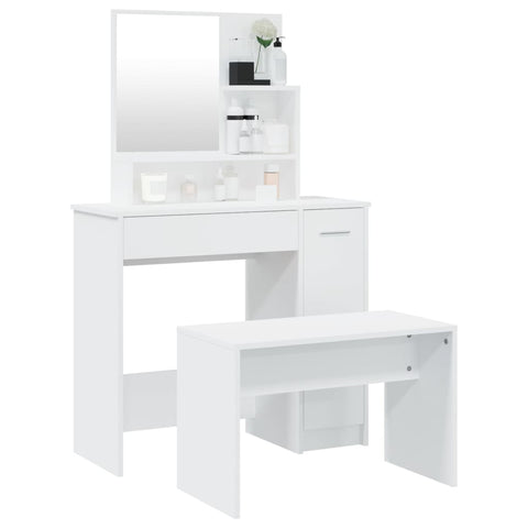 vidaXL Dressing Table Set White 86.5x35x136 cm