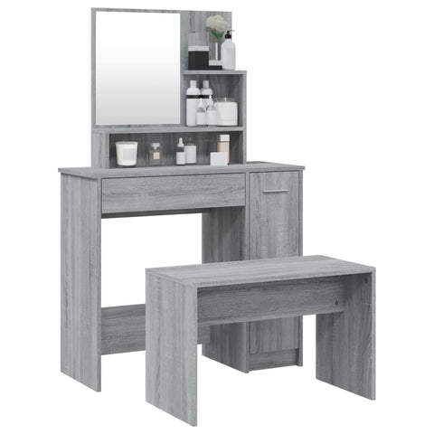 vidaXL Dressing Table Set Grey Sonoma 86.5x35x136 cm