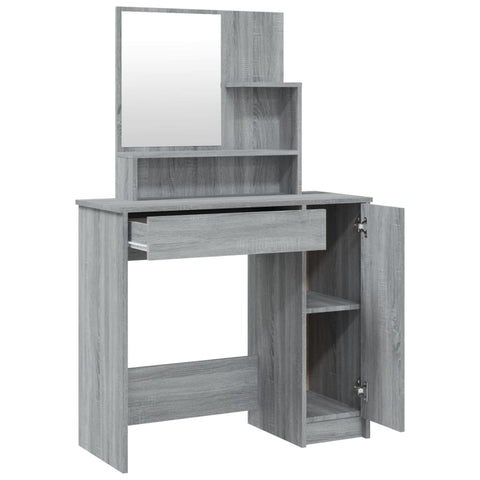 vidaXL Dressing Table Set Grey Sonoma 86.5x35x136 cm