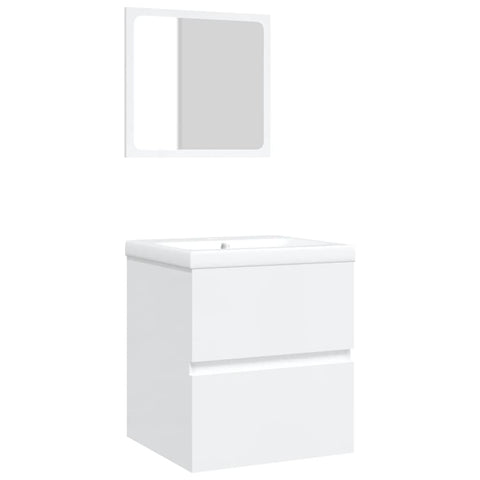 vidaXL Bathroom Sink Cabinet with Basin and Mirror White
