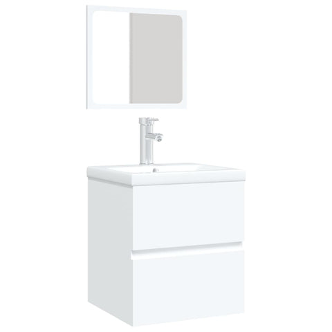 vidaXL Bathroom Sink Cabinet with Basin and Mirror White