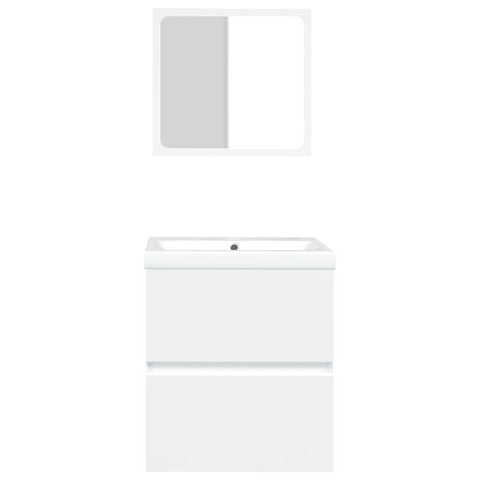 vidaXL Bathroom Sink Cabinet with Basin and Mirror White