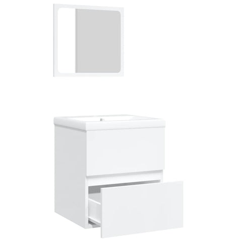 vidaXL Bathroom Sink Cabinet with Basin and Mirror White