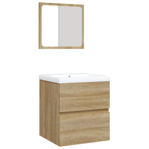 vidaXL Bathroom Sink Cabinet with Basin and Mirror Sonoma Oak