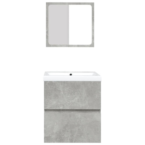vidaXL Bathroom Sink Cabinet with Basin and Mirror Concrete Grey