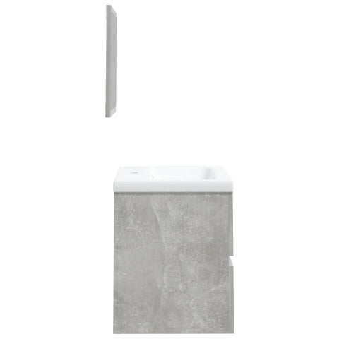 vidaXL Bathroom Sink Cabinet with Basin and Mirror Concrete Grey