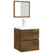 vidaXL Bathroom Sink Cabinet with Basin and Mirror Smoked Oak