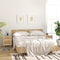 vidaXL Bedside Cabinet White Solid Wood Pine and Natural Rattan