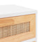 vidaXL Bedside Cabinet White Solid Wood Pine and Natural Rattan
