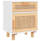 vidaXL Bedside Cabinets 2 pcs White Solid Wood Pine and Natural Rattan