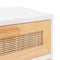 vidaXL Bedside Cabinets 2 pcs White Solid Wood Pine and Natural Rattan