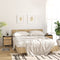 vidaXL Bedside Cabinet Black Solid Wood Pine and Natural Rattan