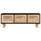 vidaXL Coffee Table Black 80x40x30 cm Engineered Wood&Solid Wood Pine