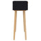 vidaXL Console Table Black 80x30x75 cm Solid Wood Pine&Natural Rattan