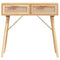 vidaXL Console Table Brown 80x30x75 cm Solid Wood Pine&Natural Rattan