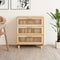 vidaXL Sideboard Brown 60x30x70 cm Solid Wood Pine and Natural Rattan