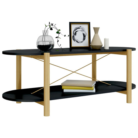 vidaXL Coffee Table Black 110x48x40 cm Engineered Wood