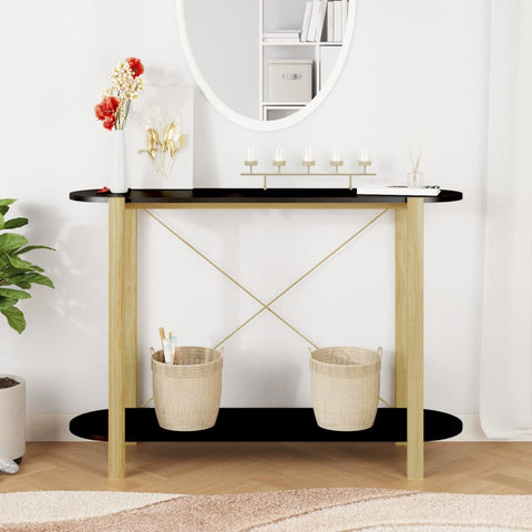 vidaXL Console Table Black 110x38x75 cm Engineered Wood