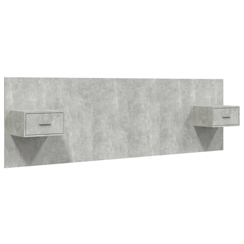 vidaXL Bed Headboard with Cabinets Concrete Grey Engineered Wood