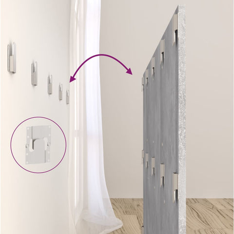 vidaXL Bed Headboard with Cabinets Concrete Grey Engineered Wood