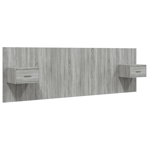 vidaXL Bed Headboard with Cabinets Grey Sonoma Engineered Wood