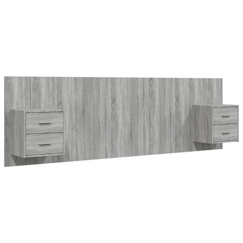 vidaXL Bed Headboard with Cabinets Grey Sonoma Engineered Wood