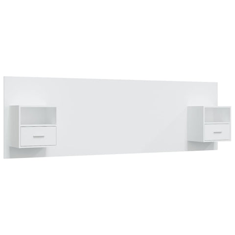 vidaXL Bed Headboard with Cabinets White Engineered Wood