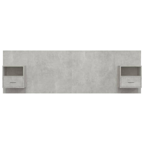 vidaXL Bed Headboard with Cabinets Concrete Grey Engineered Wood