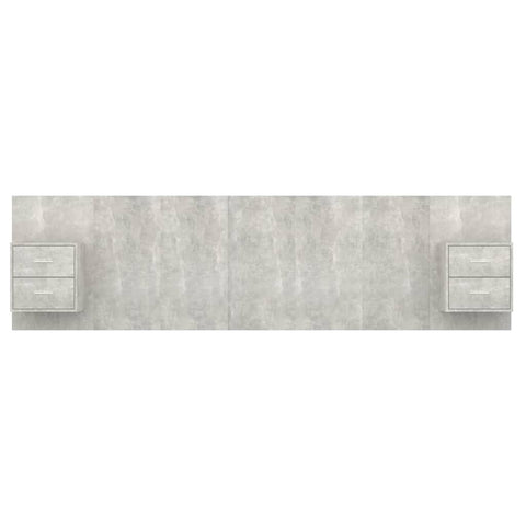 vidaXL Bed Headboard with Cabinets Concrete Grey Engineered Wood