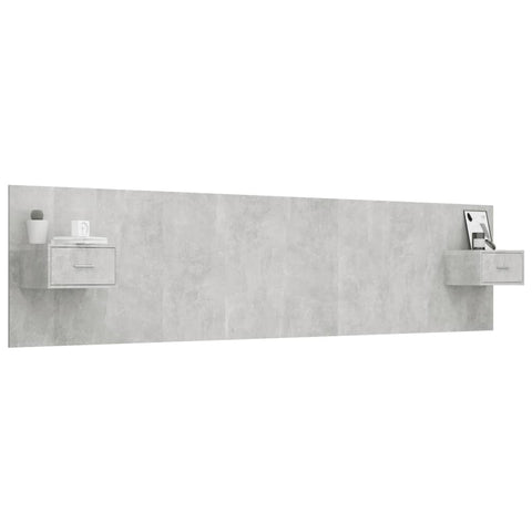 vidaXL Bed Headboard with Cabinets Concrete Grey Engineered Wood