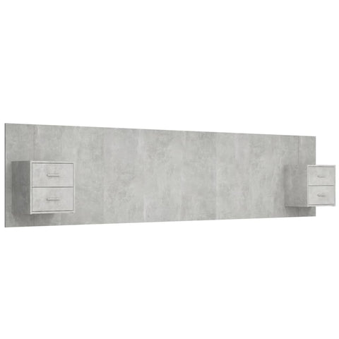 vidaXL Bed Headboard with Cabinets Concrete Grey Engineered Wood