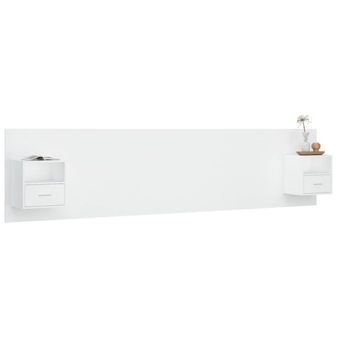 vidaXL Bed Headboard with Cabinets White Engineered Wood