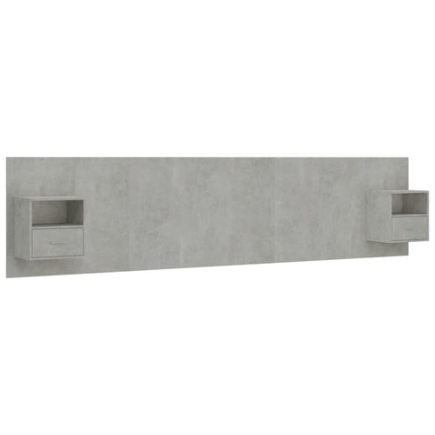 vidaXL Bed Headboard with Cabinets Concrete Grey Engineered Wood