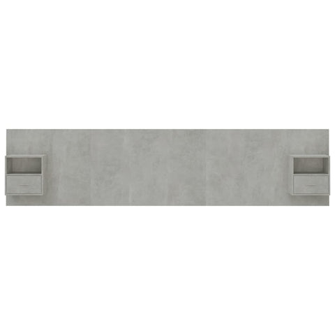 vidaXL Bed Headboard with Cabinets Concrete Grey Engineered Wood