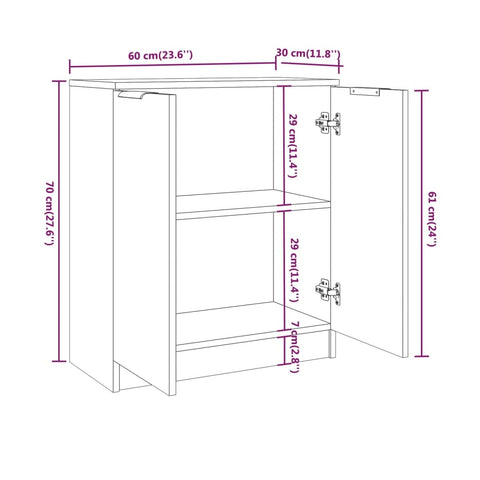vidaXL 3 Piece Sideboards White Engineered Wood
