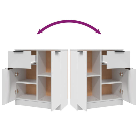 vidaXL Sideboards 2 pcs White 60x30x70 cm Engineered Wood